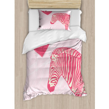 I Love Zebras Words Duvet Cover Set