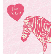 I Love Zebras Words Duvet Cover Set
