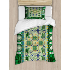 Oriental Shapes Pattern Duvet Cover Set