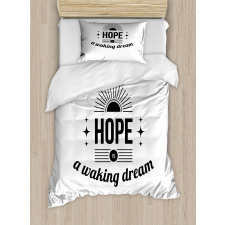 Monochrome Aphorism Words Duvet Cover Set