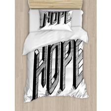 Sketch Letters with Lines Duvet Cover Set