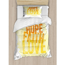 Grunge Faith and Love Duvet Cover Set