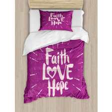 Hope Themed Message Design Duvet Cover Set