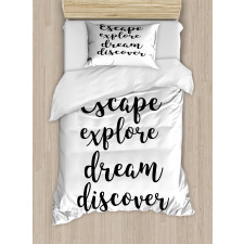 Brush Calligraphy Dream Duvet Cover Set