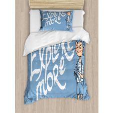 Boy with Binoculars Duvet Cover Set