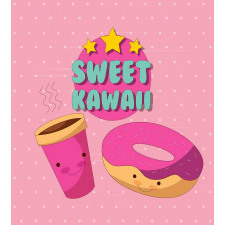 Kawaii Donut Coffee Duvet Cover Set