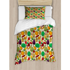 Vegetable Fruit Kawaii Duvet Cover Set