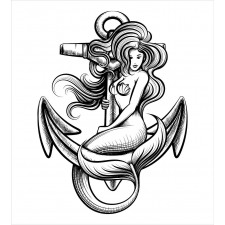 Long Haired Siren Design Duvet Cover Set
