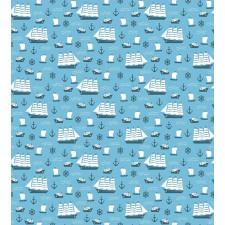 Ships Boats and Helms Duvet Cover Set
