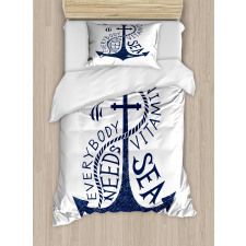 Sea Words Monochrome Duvet Cover Set