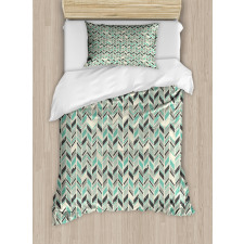 Grunge Zigzag Design Duvet Cover Set