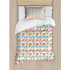 Floral Nature Birds Duvet Cover Set