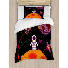 Astronaut Moon Rockets Duvet Cover Set