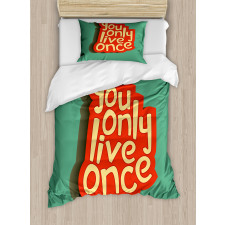 Retro Inspirational Words Duvet Cover Set