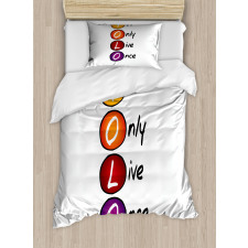 Colorful Circles Acronym Duvet Cover Set