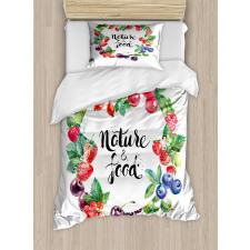 Watercolor Style Berries Duvet Cover Set