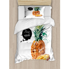 Sketch Hawaii Pineapple Duvet Cover Set