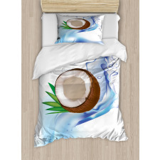 Broken Coconut and Leaves Duvet Cover Set