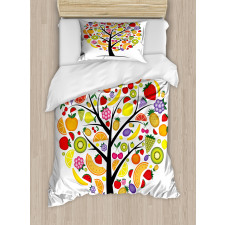 Vegetarian Tree Avocado Duvet Cover Set