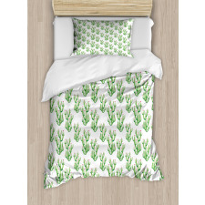 Watercolor Cactus Plant Duvet Cover Set