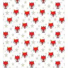 Hipster Foxes Hats Duvet Cover Set