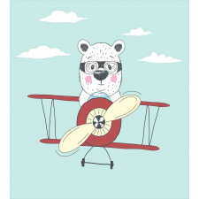 Pilot Bear in Plane Duvet Cover Set