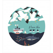 I Love the Sea Words Duvet Cover Set