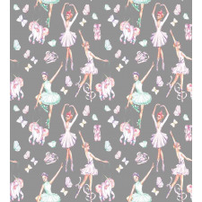 Dancers and Unicorns Duvet Cover Set