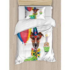 Party Dog and Balloons Duvet Cover Set