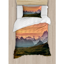 Mountains and Sunset Duvet Cover Set