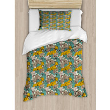 Blossoming Carnations Duvet Cover Set