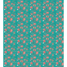 Abstract Flowers Dots Duvet Cover Set