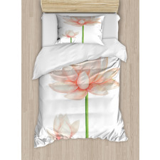 Pastel Blooming Lotus Duvet Cover Set