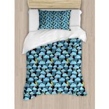 Single Eyed Clouds Rain Duvet Cover Set