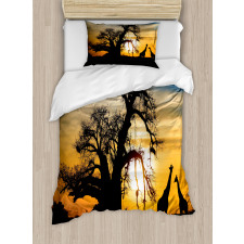 Giraffes Baobab Tree Duvet Cover Set