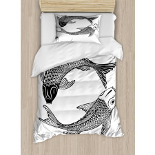 Japanese Carps Love Duvet Cover Set