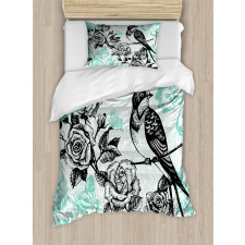 Mockingbird on Rose Tree Duvet Cover Set