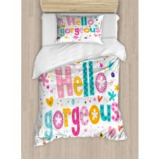 Girl Theme Words Duvet Cover Set