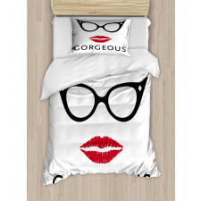 Red Lipstick Duvet Cover Set