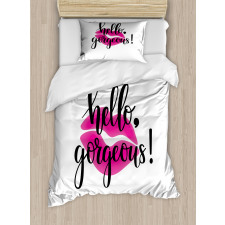 Pink Lipstick Duvet Cover Set