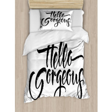 Brush Lettering Duvet Cover Set