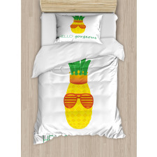 Doodle Pineapple Duvet Cover Set