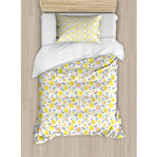 Pastel Summer Flowers Duvet Cover Set