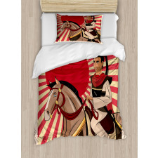Japanese Man Horse Duvet Cover Set