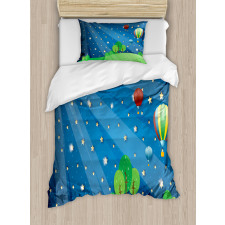 Cartoon Balloons Stars Duvet Cover Set