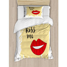 Feminine Romantic Words Duvet Cover Set