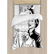 Lady with Blouse Duvet Cover Set