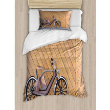 Vintage Bicycle Wall Duvet Cover Set