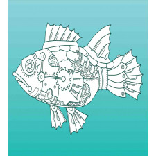Doodle Mechanic Fish Duvet Cover Set