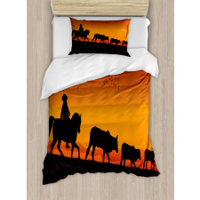 Silhouette Farm Cow Herd Duvet Cover Set